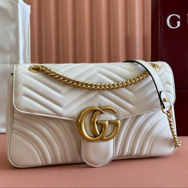 Gucci GG Marmont 31 Bag White Calfskin 248224