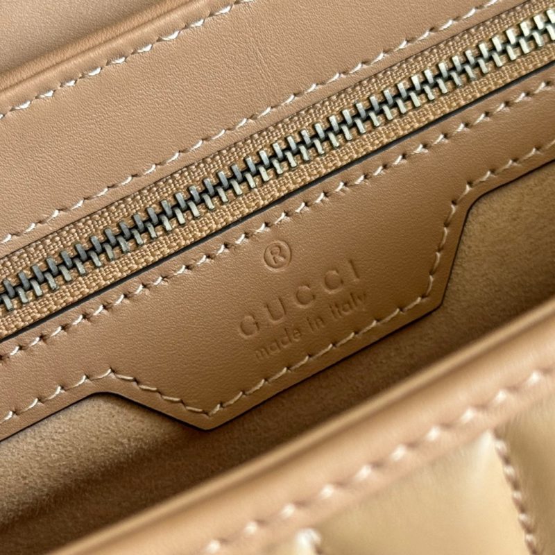 Gucci GG Marmont 26 Bag with Silver Hardware Beige Calfskin 248235