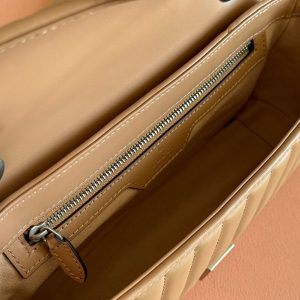 Gucci GG Marmont 26 Bag with Silver Hardware Beige Calfskin 248235