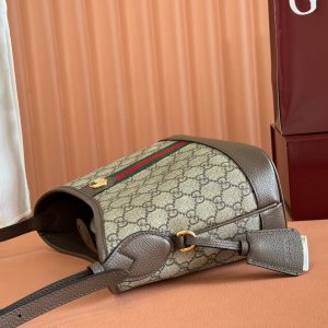 Gucci Ophidia 23cm Bag Ebony Brown Canvas Leather 248270