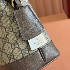 Gucci Ophidia 23cm Bag Ebony Brown Canvas Leather 248270