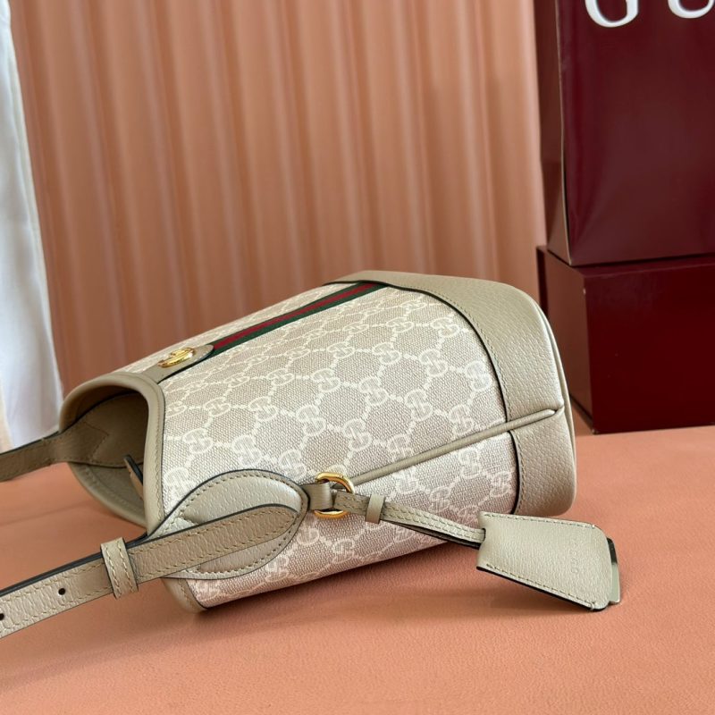 Gucci Ophidia 23cm Bag Beige White Canvas Leather 248271