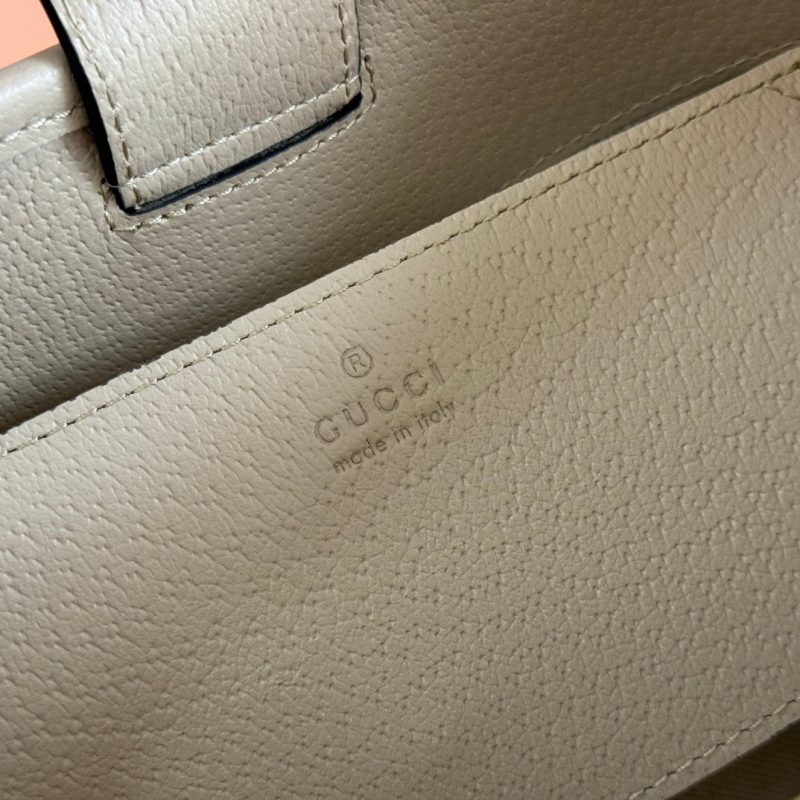 Gucci Ophidia 23cm Bag Beige White Canvas Leather 248271