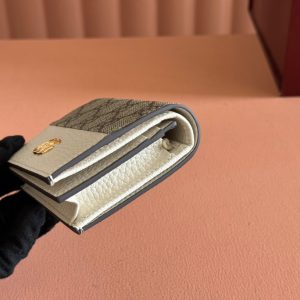 Gucci Marmont Wallet Ebony mix White Canvas Leather 250956