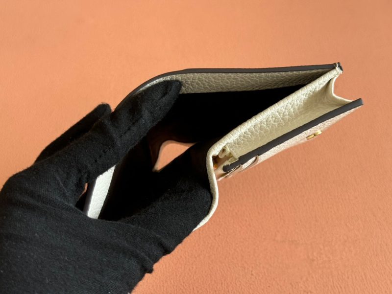 Gucci Marmont Wallet Ebony mix White Canvas Leather 250956