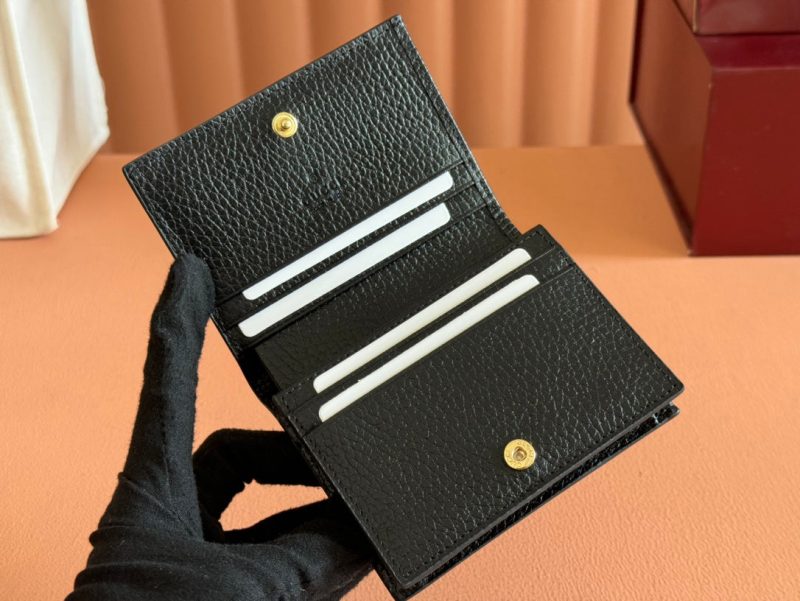 Gucci Marmont Wallet Ebony mix Black Canvas Leather 250957