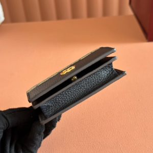 Gucci Marmont Wallet Ebony Blue Black Canvas Leather 250958