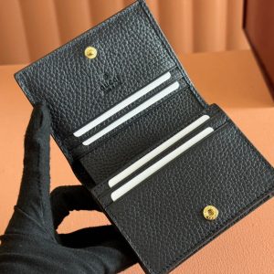 Gucci Marmont Wallet Ebony Blue Black Canvas Leather 250958