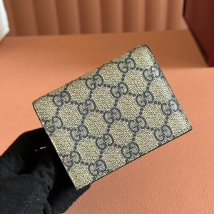 Gucci Marmont Wallet Ebony Blue Black Canvas Leather 250958