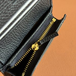 Gucci Marmont Wallet Ebony Blue Black Canvas Leather 250958
