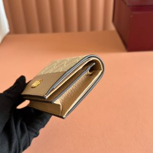 Gucci Marmont Wallet Beige mix Brown Canvas Leather 250959