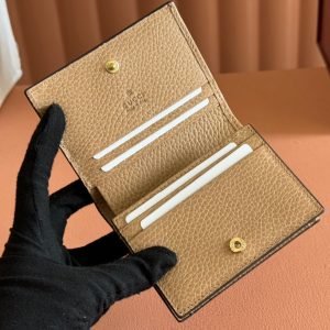 Gucci Marmont Wallet Beige mix Brown Canvas Leather 250959