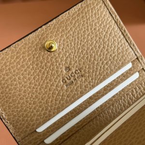 Gucci Marmont Wallet Beige mix Brown Canvas Leather 250959