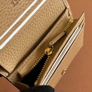 Gucci Marmont Wallet Beige mix Brown Canvas Leather 250959