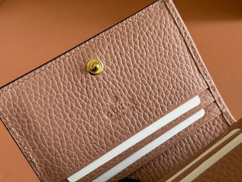 Gucci Marmont Wallet Ebony mix Pink Canvas Leather 250960