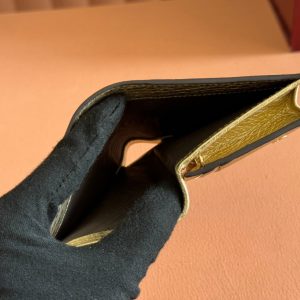 Gucci Marmont Wallet Ebony mix Gold Canvas Leather 250961