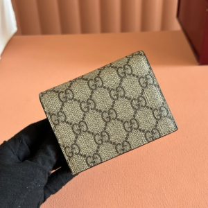 Gucci Marmont Wallet Ebony mix Gold Canvas Leather 250961