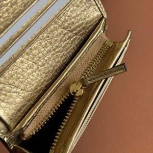 Gucci Marmont Wallet Ebony mix Gold Canvas Leather 250961