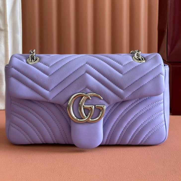 Gucci GG Marmont Bag Purple Sheepskin 250851