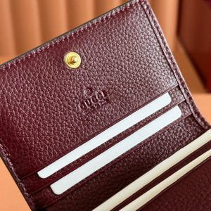 Gucci Marmont Wallet Ebony mix Rosso Ancora Red Canvas Leather 255306