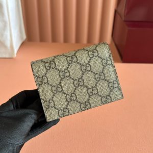 Gucci Marmont Wallet Ebony mix Rosso Ancora Red Canvas Leather 255306