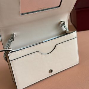 Gucci Marmont Chain Wallet Ebony mix Beige Leather Canvas 255315