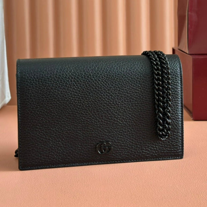 img_89648692_20250607_i1749295827_3802_0_jpg Gucci Marmont Chain Wallet Black Leather 255321