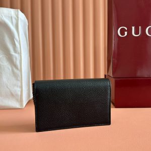 img_89648692_20250607_i1749295827_6891_1_jpg Gucci Marmont Chain Wallet Black Leather 255321