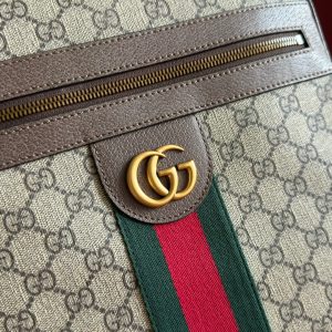 Gucci Ophidia GG Small Messenger Bag Ebony Brown Canvas Leather