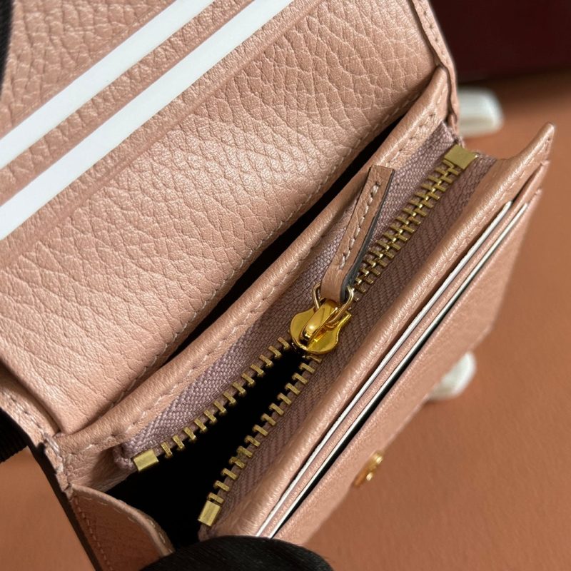 Gucci Marmont Wallet Beige mix Pink Canvas Leather 255233