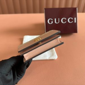 Gucci Marmont Wallet Beige mix Pink Canvas Leather 255233