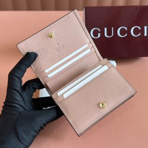Gucci Marmont Wallet Beige mix Pink Canvas Leather 255233