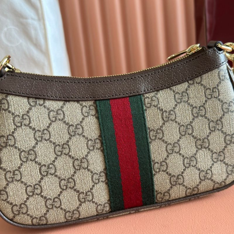 Gucci Ophidia 26cm Bag Ebony Brown Canvas 255298