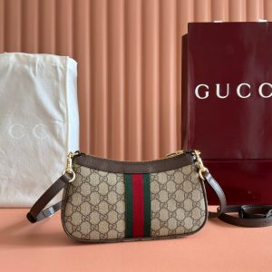 Gucci Ophidia 26cm Bag Ebony Brown Canvas 255298