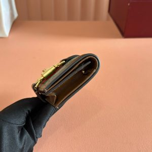 Gucci Jackie Wallet Ebony Brown Canvas Leather 255171