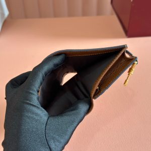 Gucci Jackie Wallet Blue Brown Canvas Leather 255172