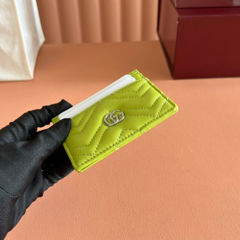 Gucci Marmont Card Wallet Lime Green Calfskin 254956