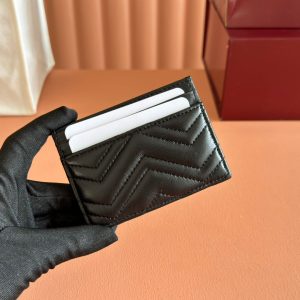 Gucci Marmont Card Wallet Black Calfskin 254958