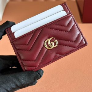 Gucci Marmont Card Wallet Rosso Ancora Red Calfskin 254959