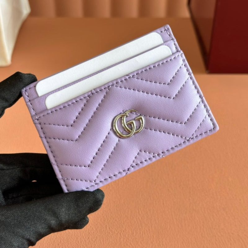 Gucci Marmont Card Wallet Purple Calfskin 254960