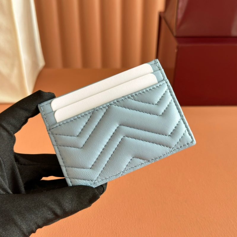 Gucci Marmont Card Wallet Blue Calfskin 254961