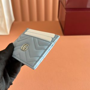 Gucci Marmont Card Wallet Blue Calfskin 254961