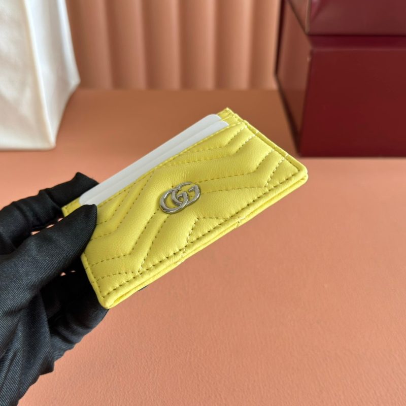 Gucci Marmont Card Wallet Yellow Calfskin 254962