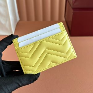 Gucci Marmont Card Wallet Yellow Calfskin 254962