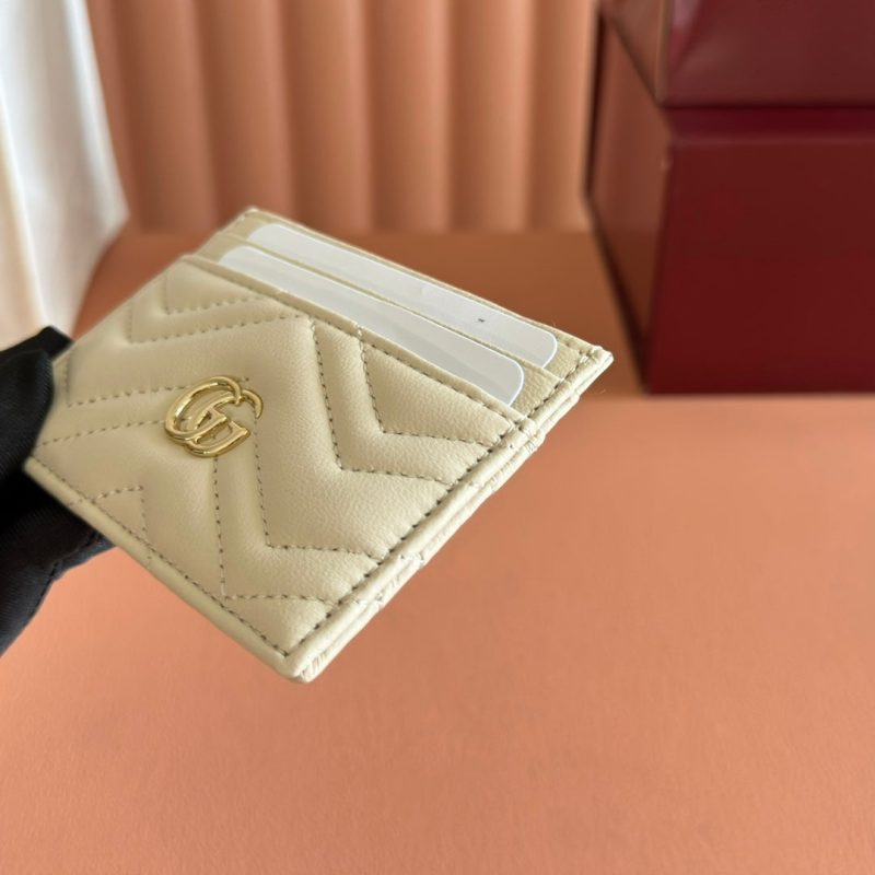 Gucci Marmont Card Wallet Light Beige Calfskin 254963