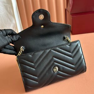 img_89648692_20250628_i1751106906_2281_4_jpg Gucci Marmont Chain Wallet Black Cowhide 254966