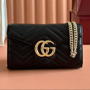 img_89648692_20250628_i1751106906_7351_8_jpg Gucci Marmont Chain Wallet Black Cowhide 254966