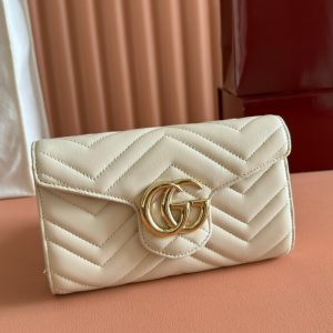 img_89648692_20250628_i1751106958_1952_1_jpg Gucci Marmont Chain Wallet White Cowhide 254967