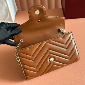 img_89648692_20250628_i1751107122_1361_4_jpg Gucci Marmont Chain Wallet Brown Cowhide 254969