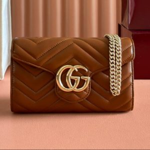 img_89648692_20250628_i1751107122_331_5_jpg Gucci Marmont Chain Wallet Brown Cowhide 254969